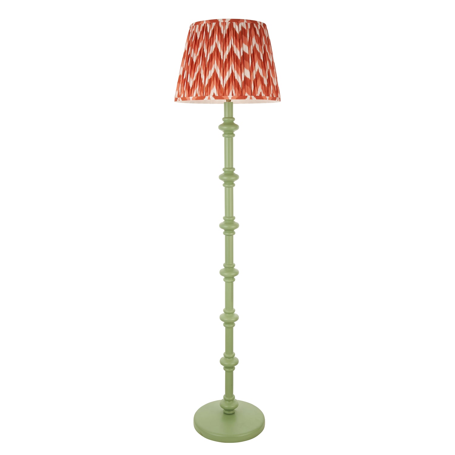 Wooden Carnaby & Zigzag 40cm Apricot orange shade - Comet Lighting