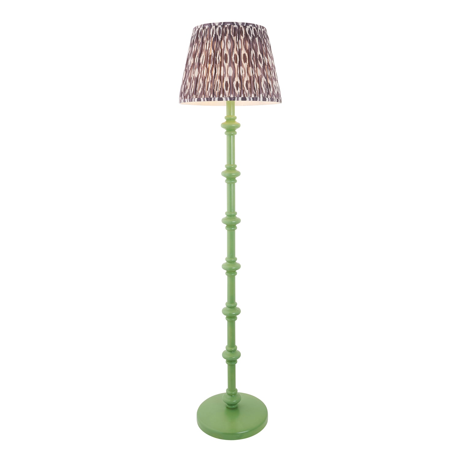 Wooden Carnaby & Ikat 40cm Pearl grey shade - Comet Lighting