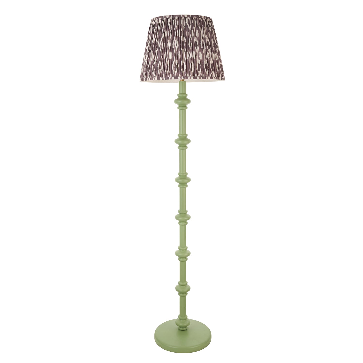 Wooden Carnaby & Ikat 40cm Pearl grey shade - Comet Lighting