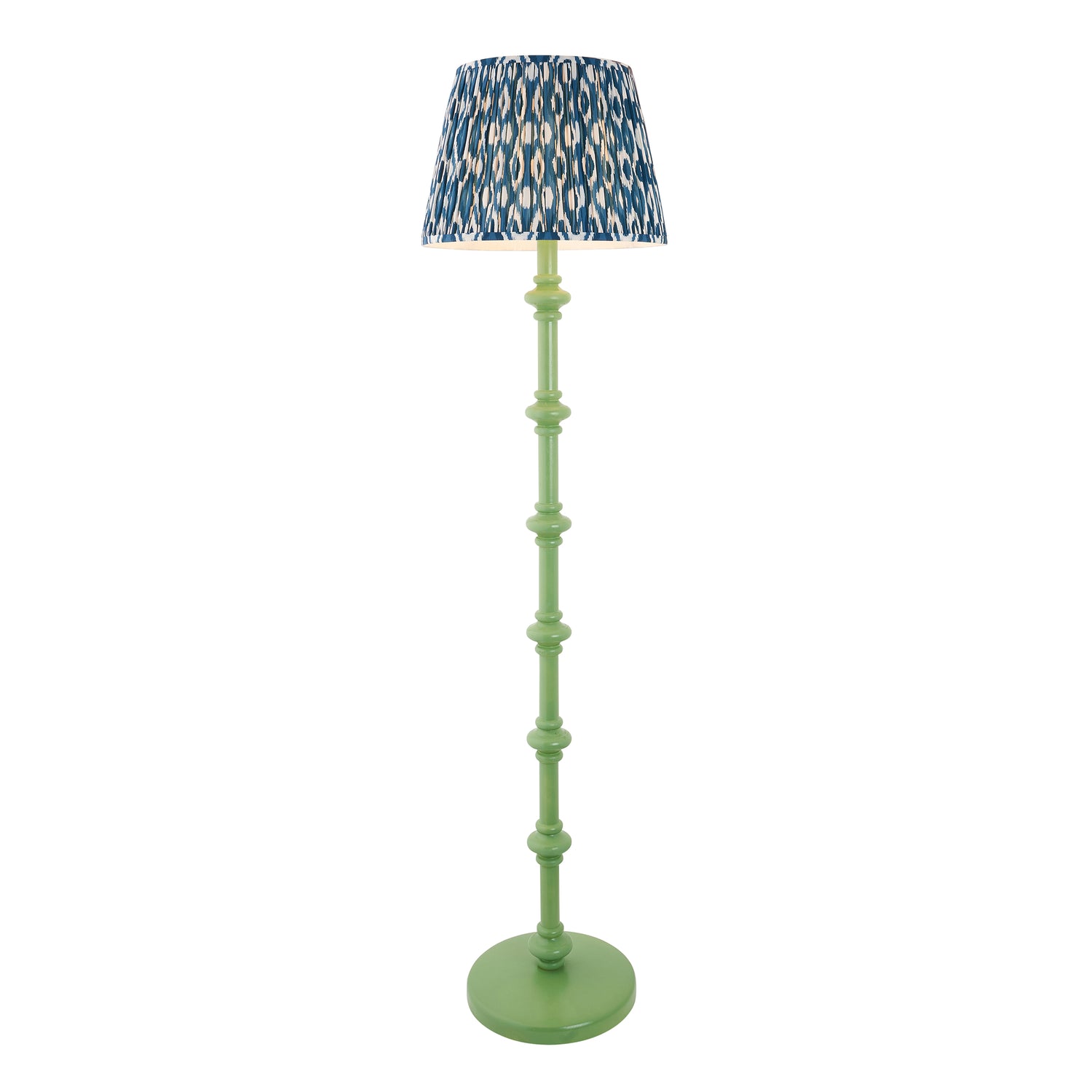 Wooden Carnaby & Ikat 40cm Marlin blue shade - Comet Lighting