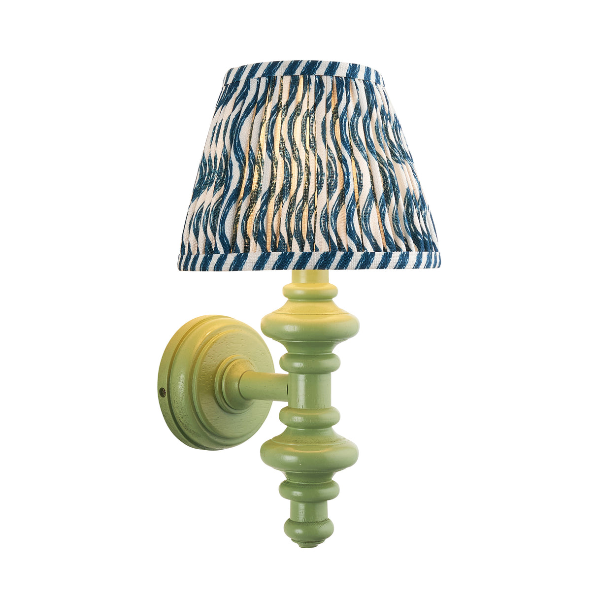 Wooden Carnaby & Ripple 20cm Marlin blue shade - Comet Lighting