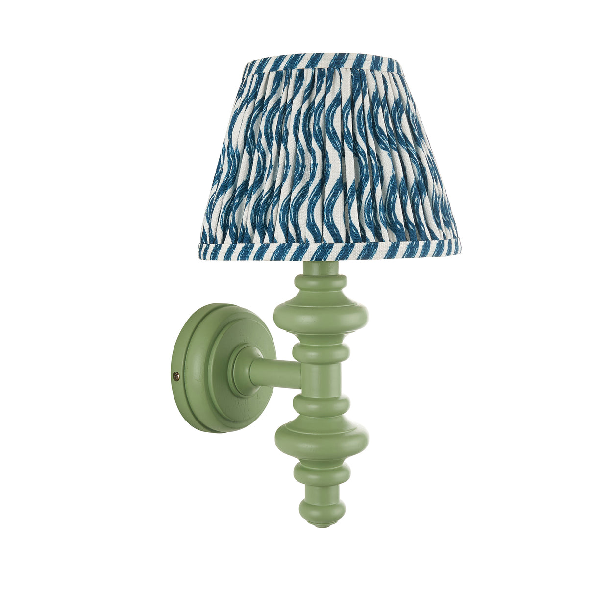 Wooden Carnaby & Ripple 20cm Marlin blue shade - Comet Lighting
