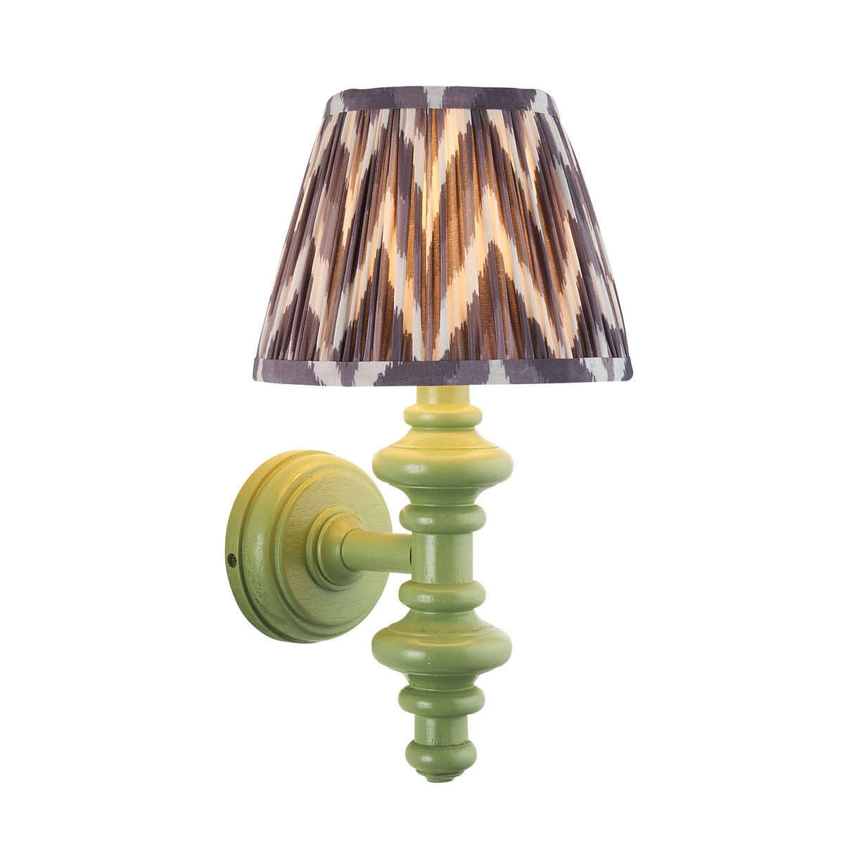 Wooden Carnaby & Zigzag 20cm Pearl grey shade - Comet Lighting