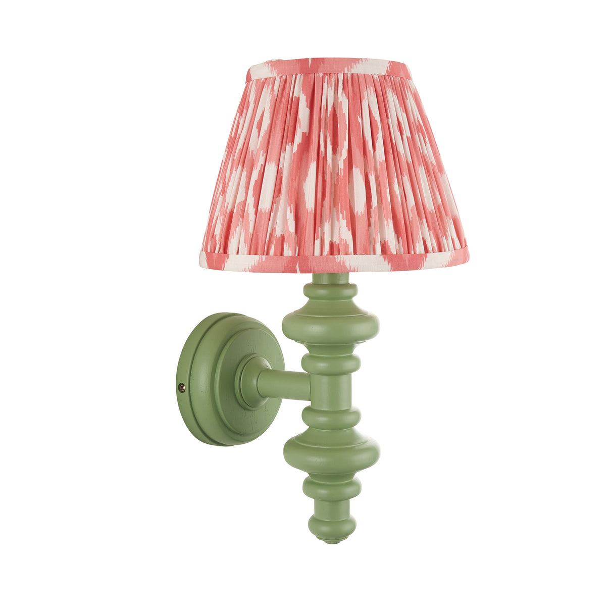 Wooden Carnaby & Ikat 20cm Coral pink shade - Comet Lighting