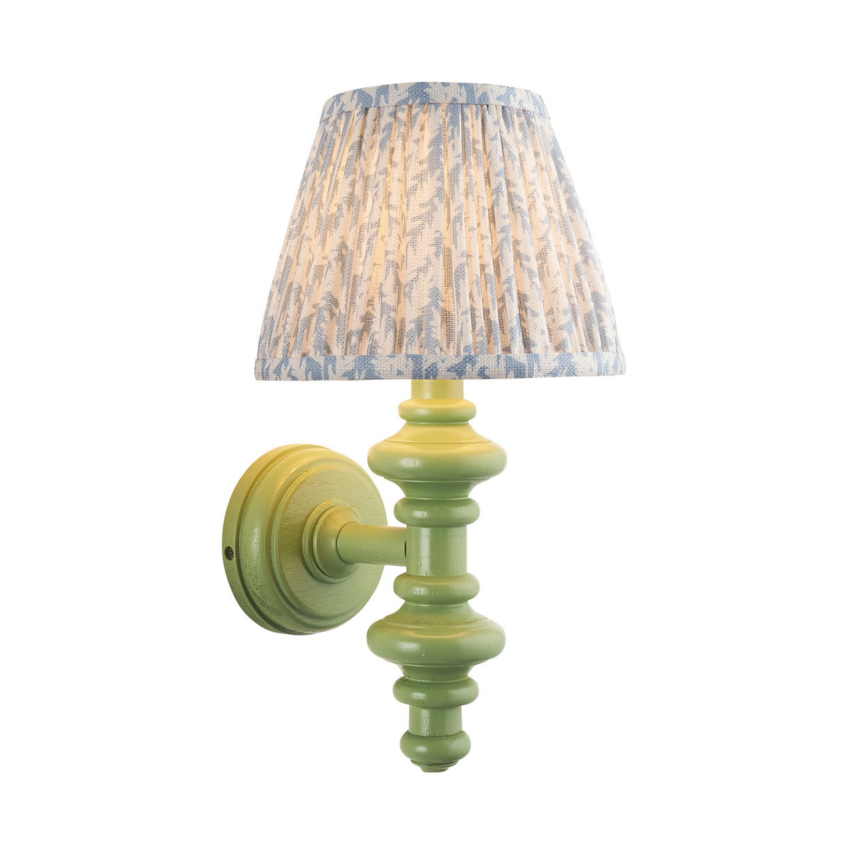 Wooden Carnaby & Leaf 20cm Shell bay blue shade - Comet Lighting