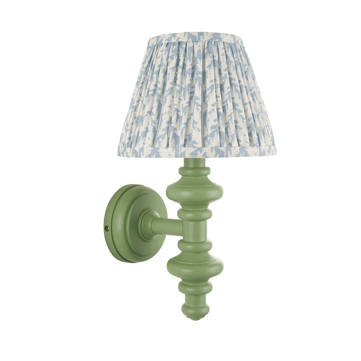 Wooden Carnaby & Leaf 20cm Shell bay blue shade - Comet Lighting
