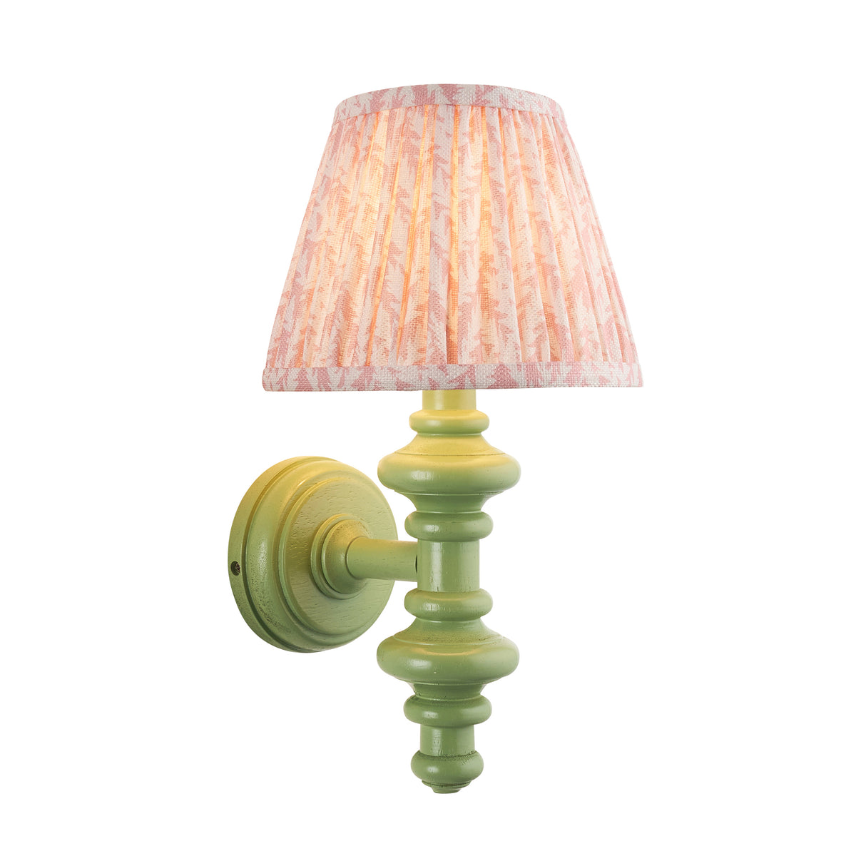 Wooden Carnaby & Leaf 20cm Peachy keen shade - Comet Lighting