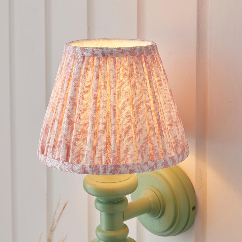 Wooden Carnaby & Leaf 20cm Peachy keen shade - Comet Lighting