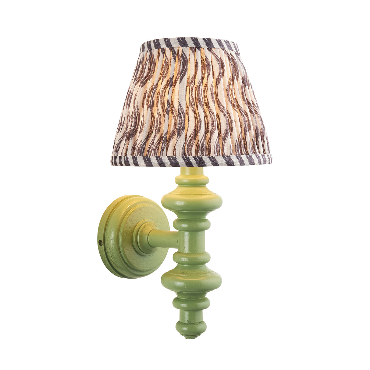 Wooden Carnaby & Ripple 20cm Pearl grey shade - Comet Lighting