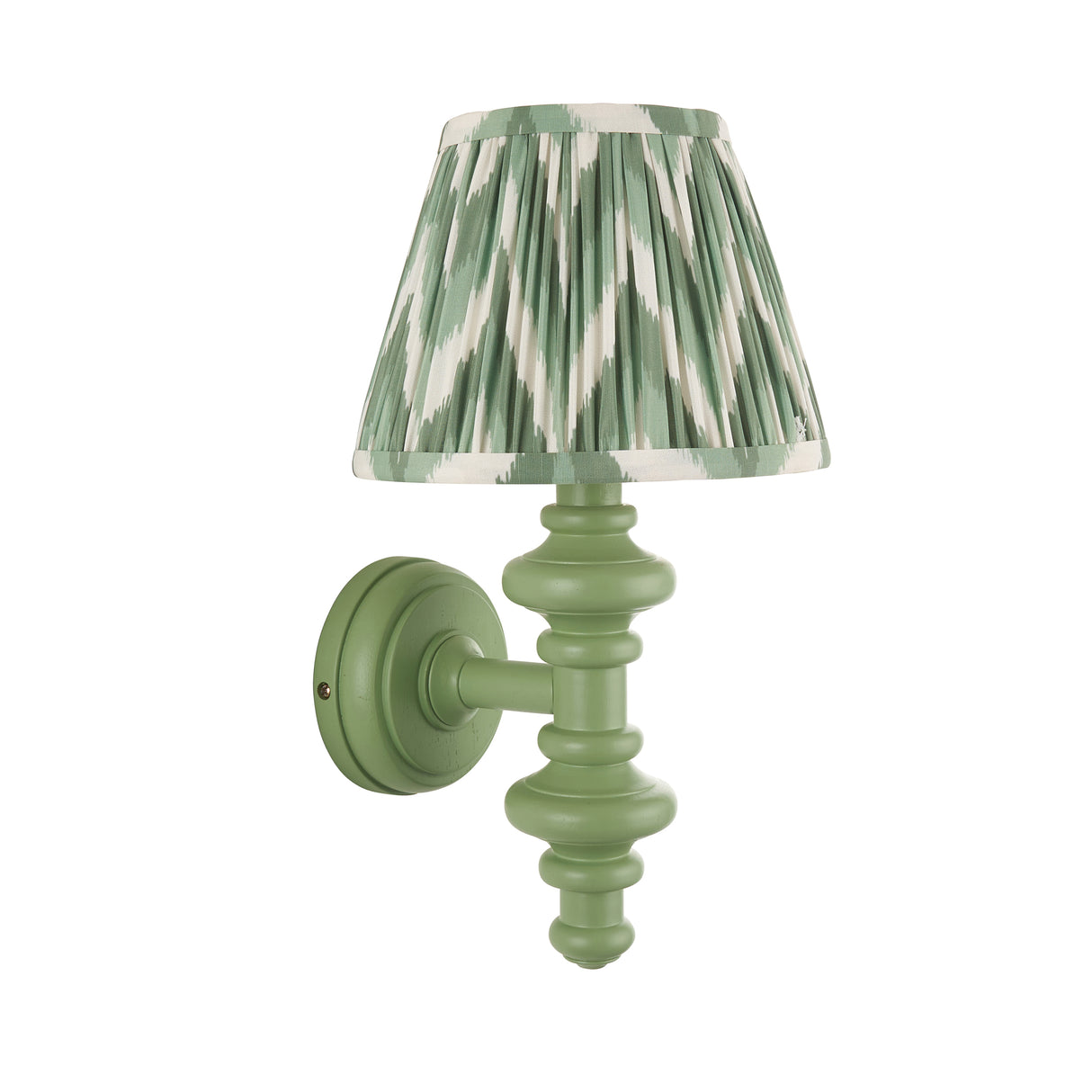 Wooden Carnaby & Zigzag 20cm Cotswold green shade - Comet Lighting