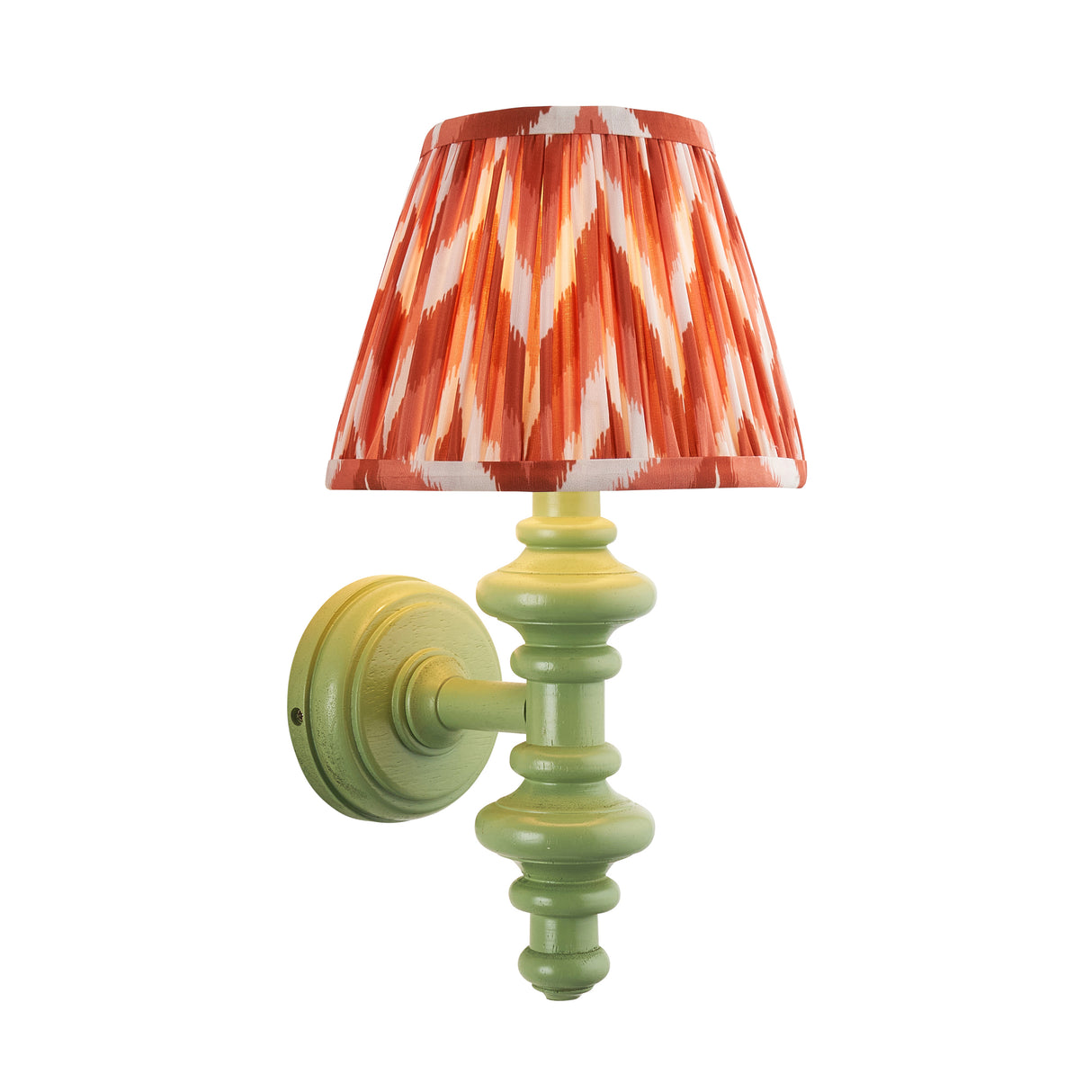 Wooden Carnaby & Zigzag 20cm Apricot orange shade - Comet Lighting