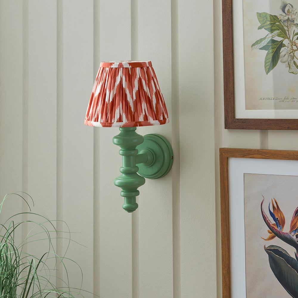 Wooden Carnaby & Zigzag 20cm Apricot orange shade - Comet Lighting