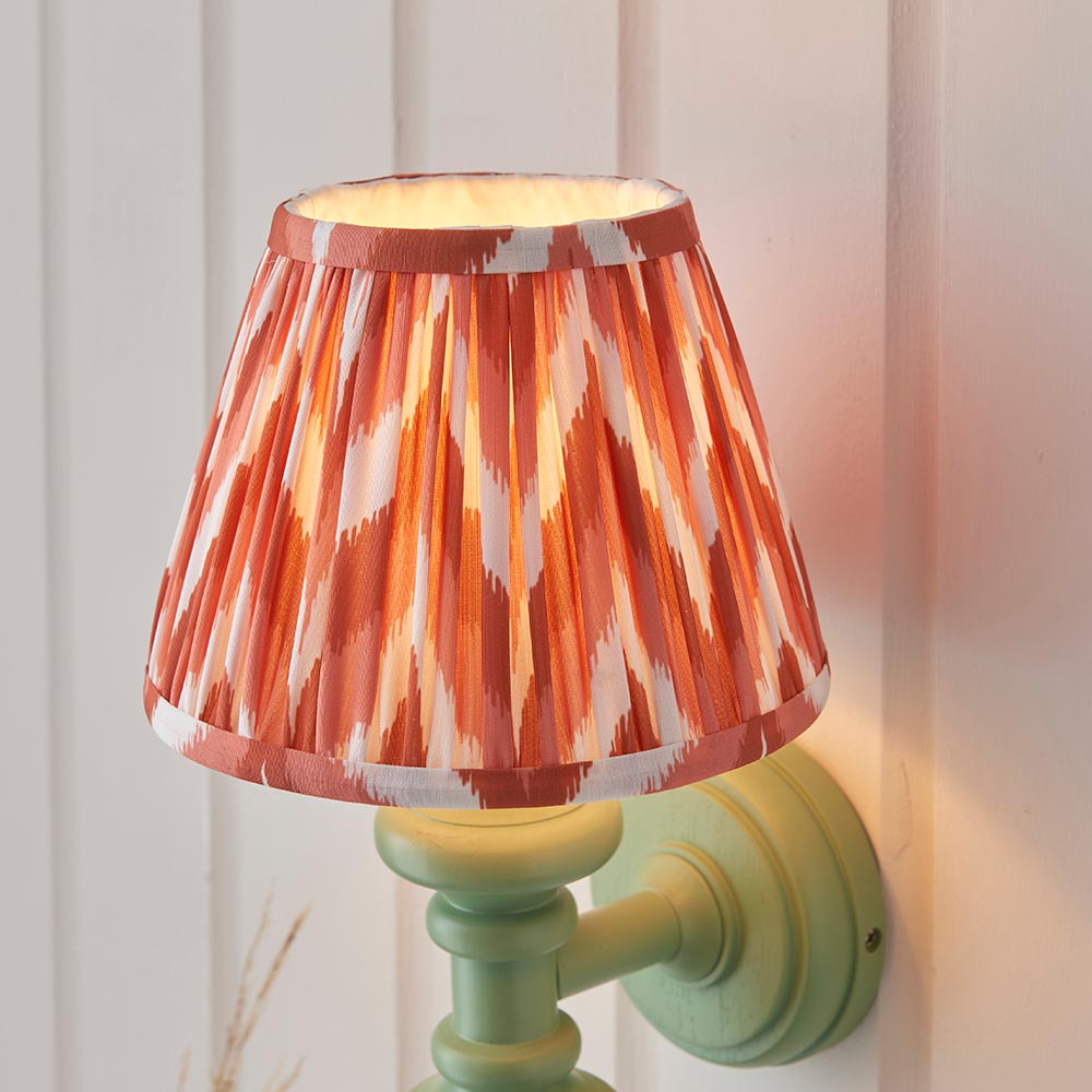 Wooden Carnaby & Zigzag 20cm Apricot orange shade - Comet Lighting