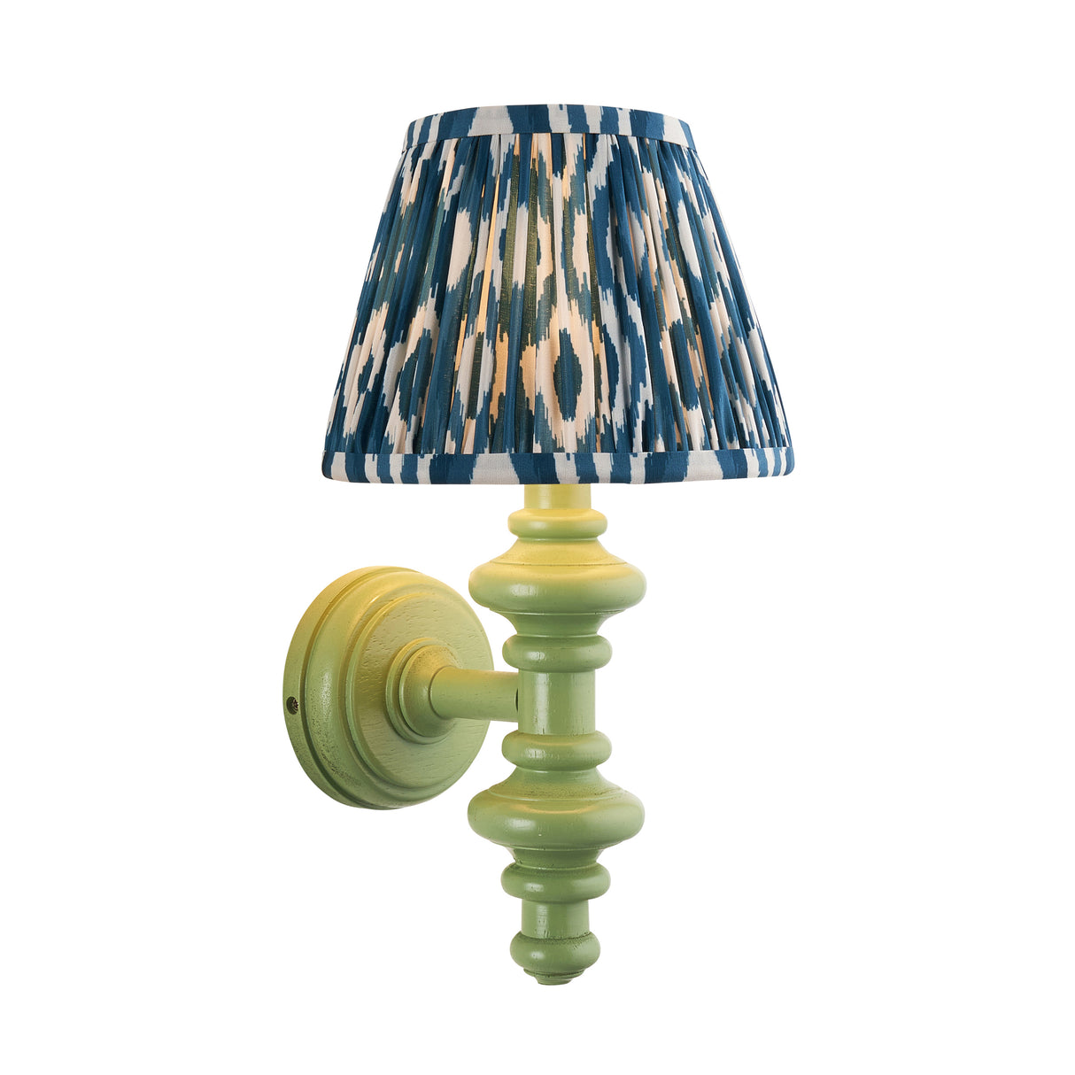 Wooden Carnaby & Ikat 20cm Marlin blue shade - Comet Lighting