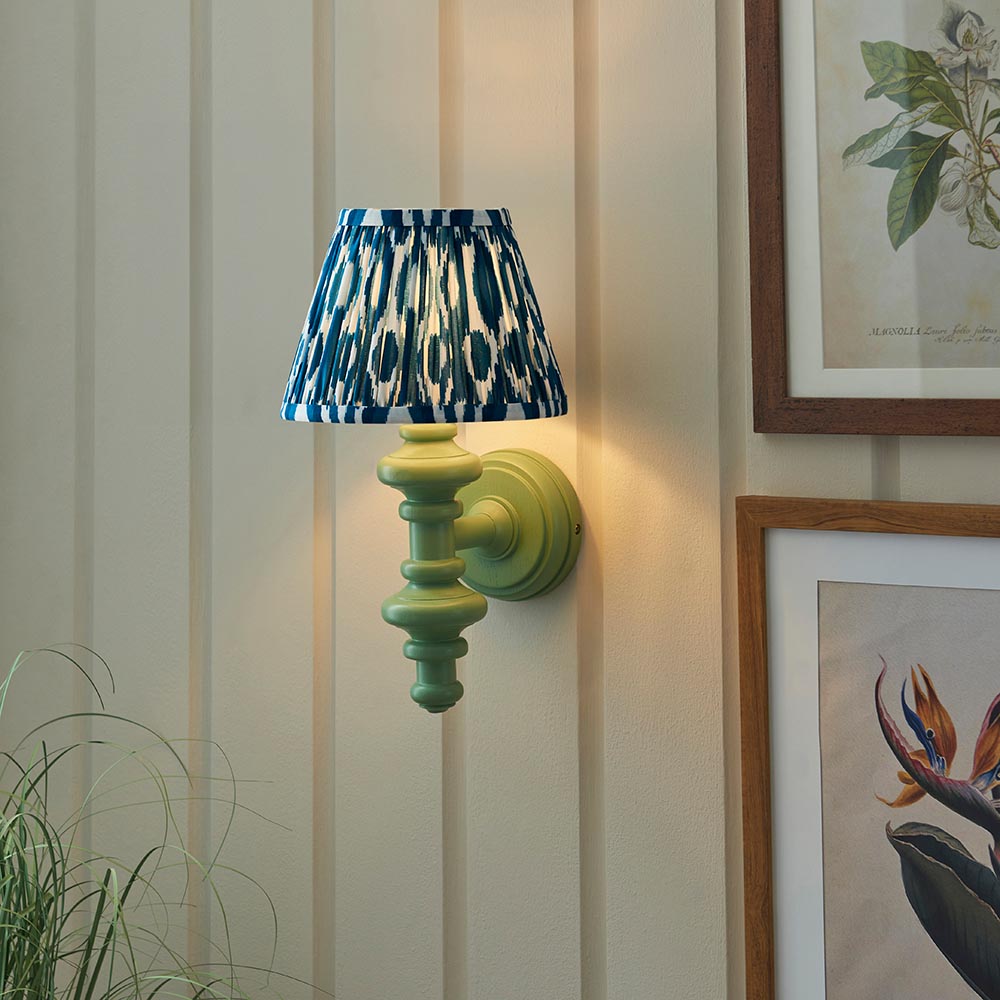 Wooden Carnaby & Ikat 20cm Marlin blue shade - Comet Lighting