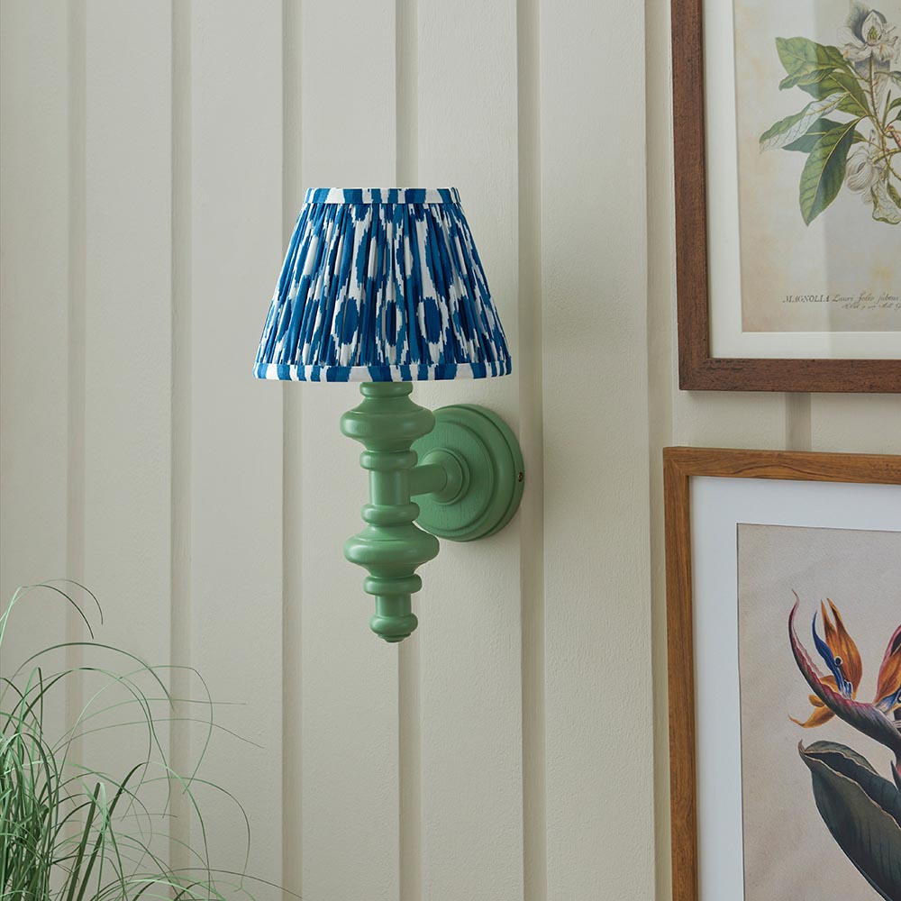 Wooden Carnaby & Ikat 20cm Marlin blue shade - Comet Lighting