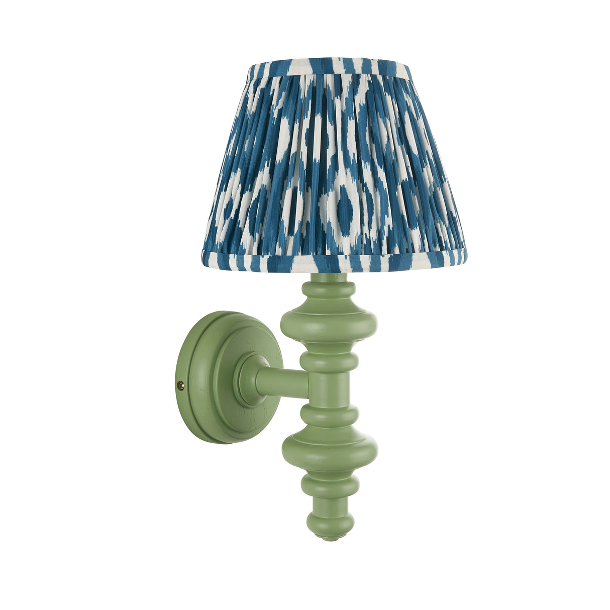 Wooden Carnaby & Ikat 20cm Marlin blue shade - Comet Lighting