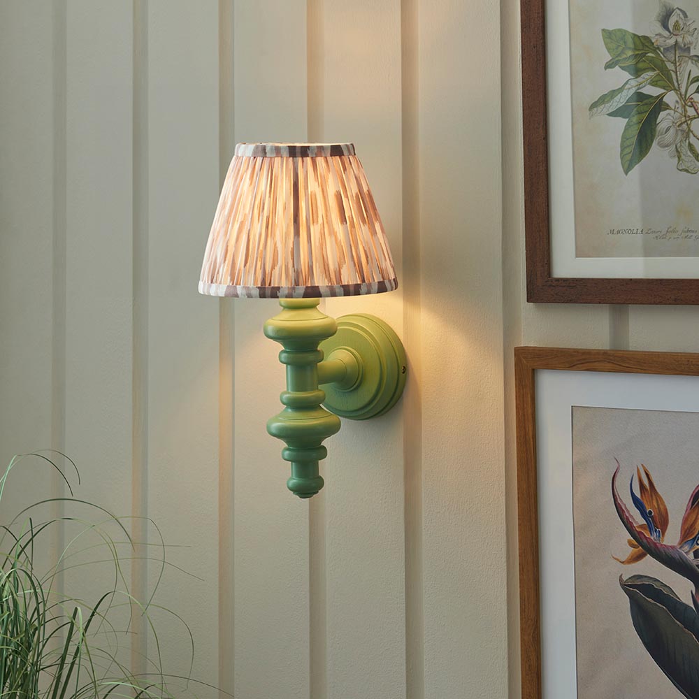 Wooden Carnaby & Ikat 20cm Neutral shade - Comet Lighting