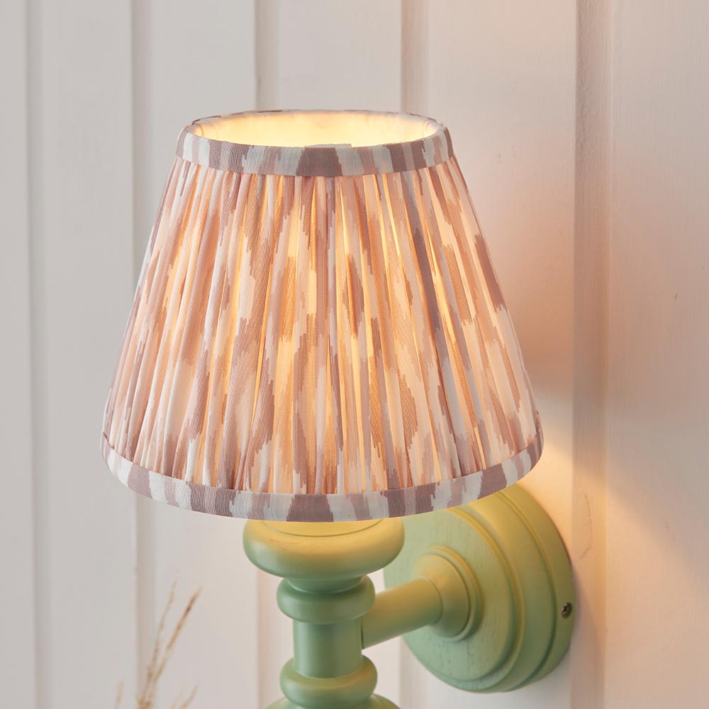 Wooden Carnaby & Ikat 20cm Neutral shade - Comet Lighting