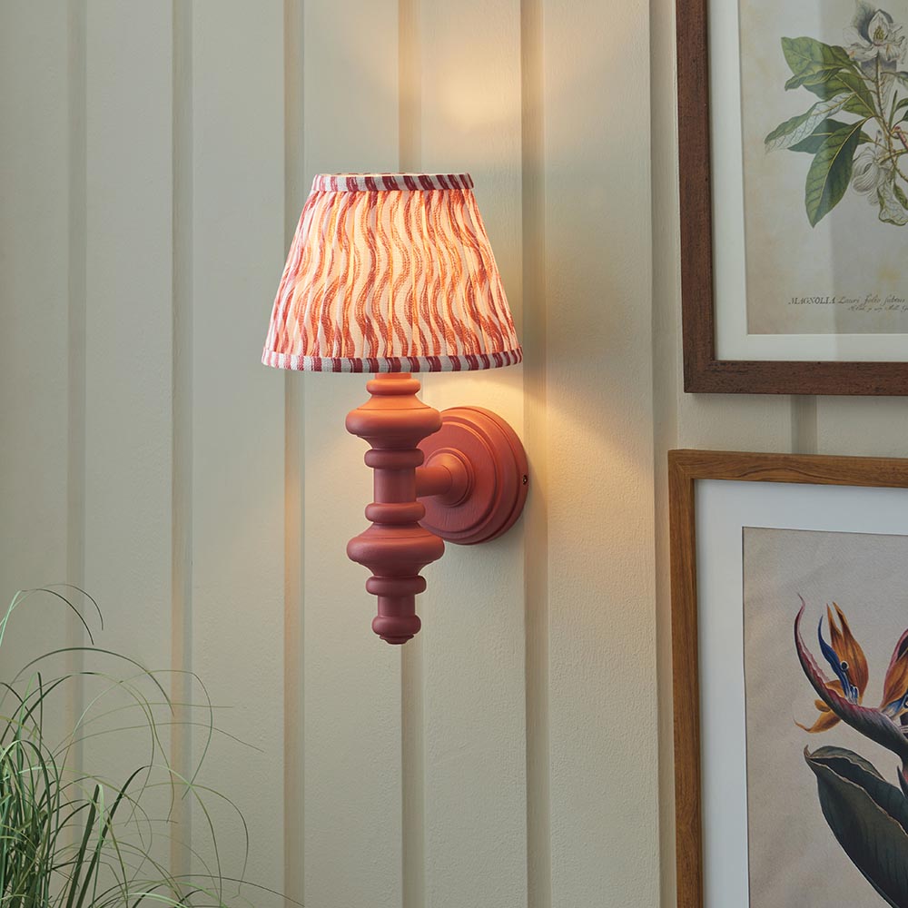 Carnaby & Ripple 20cm Wall Satin pink clay paint & coral pink fabric