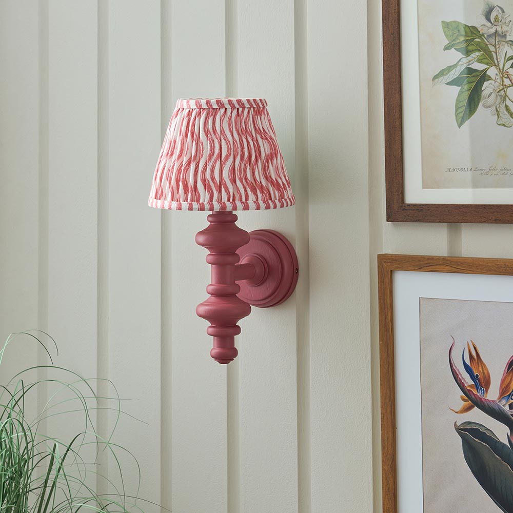 Carnaby & Ripple 20cm Wall Satin pink clay paint & coral pink fabric