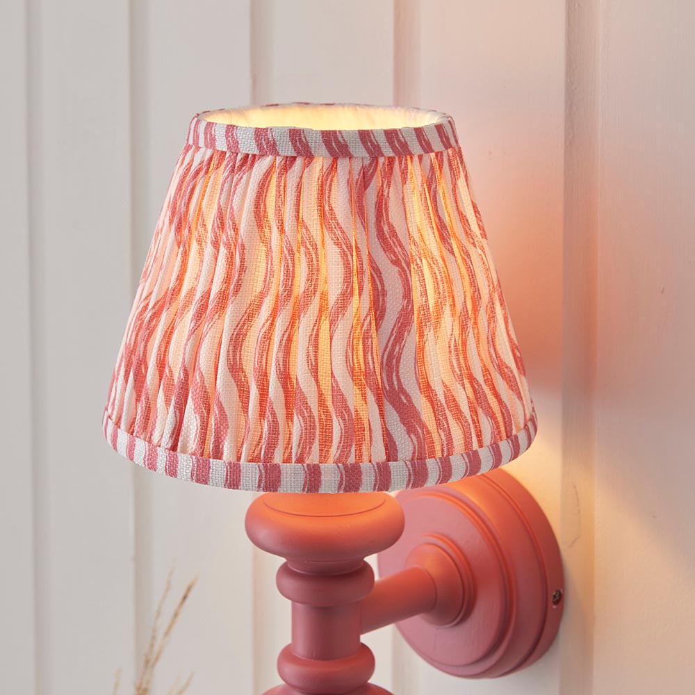 Carnaby & Ripple 20cm Wall Satin pink clay paint & coral pink fabric