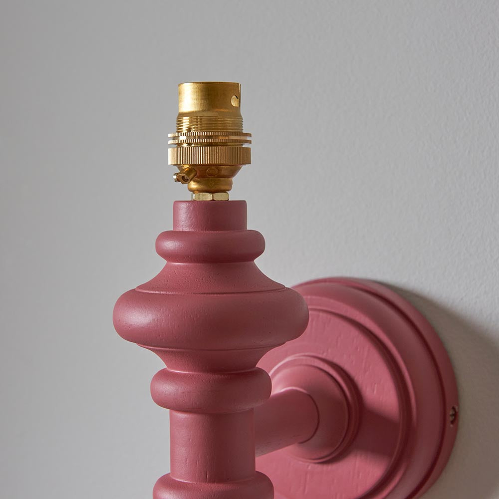 Carnaby & Ripple 20cm Wall Satin pink clay paint & coral pink fabric