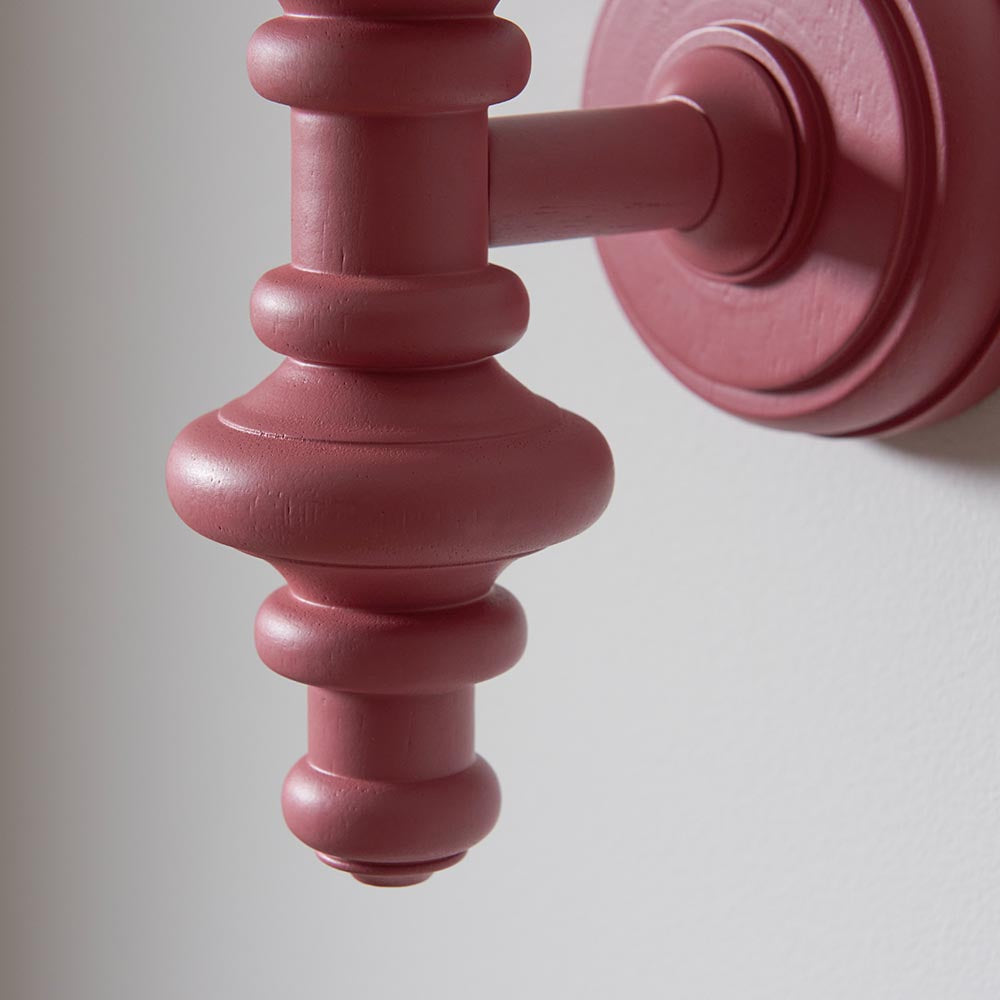 Carnaby & Ripple 20cm Wall Satin pink clay paint & coral pink fabric