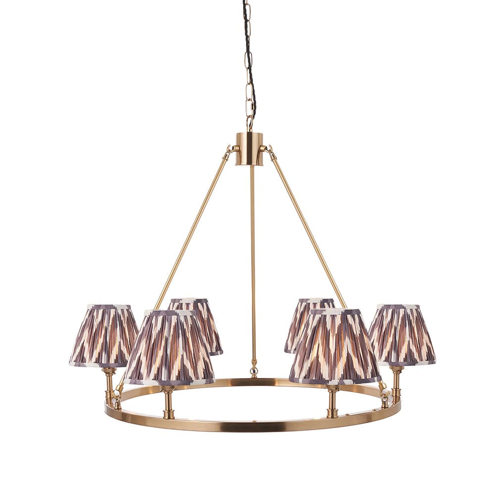 Chester & Zigzag 16cm Pearl grey shade - Comet Lighting