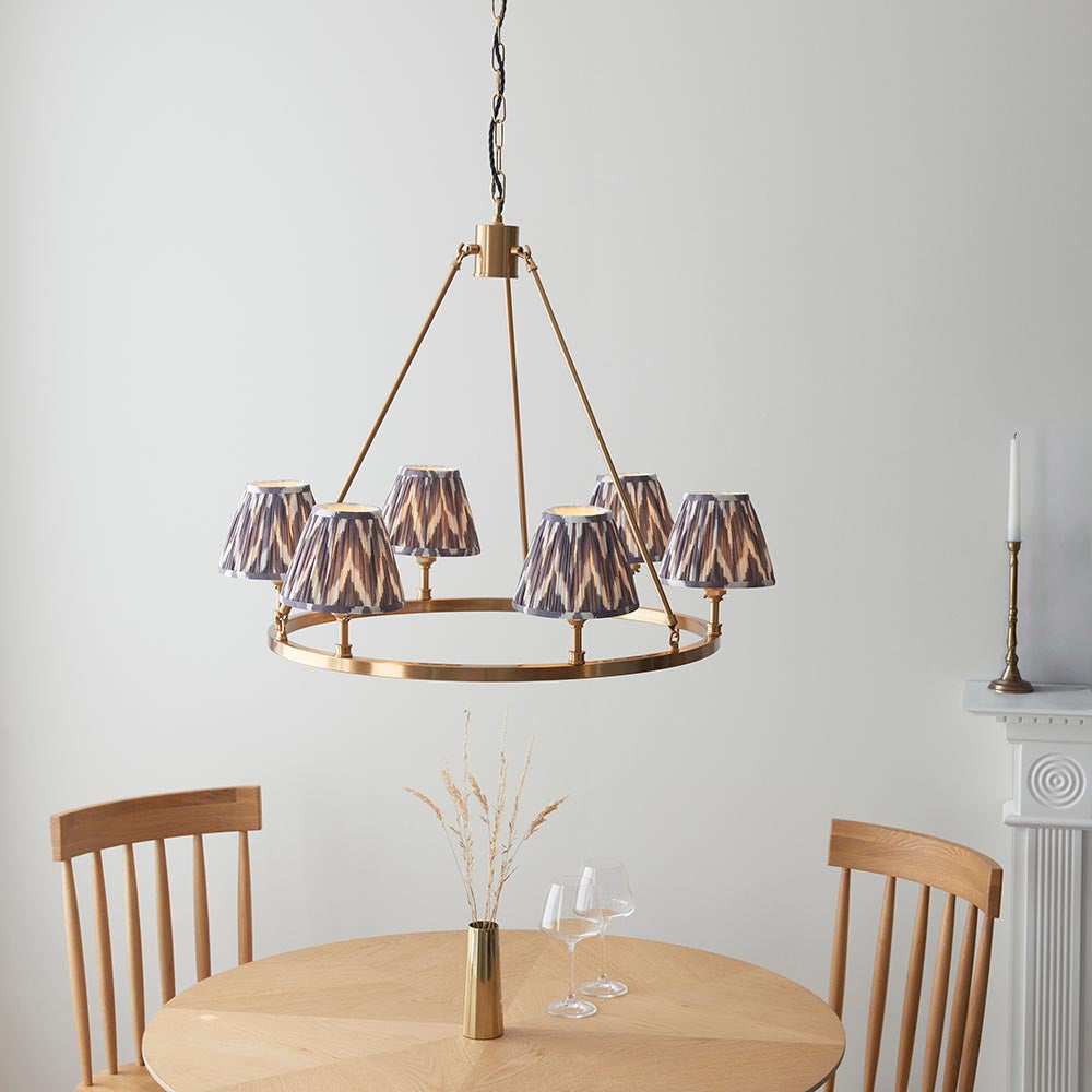 Chester & Zigzag 16cm Pearl grey shade - Comet Lighting