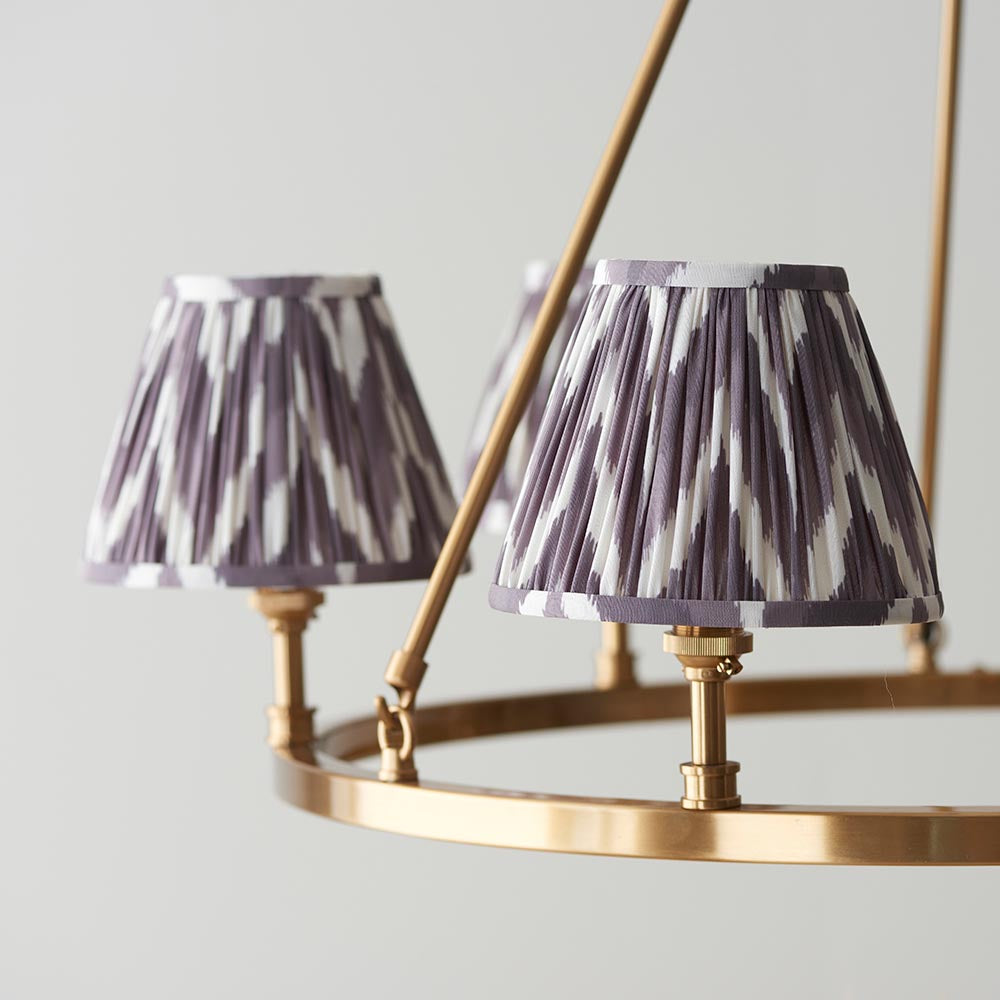 Chester & Zigzag 16cm Pearl grey shade - Comet Lighting