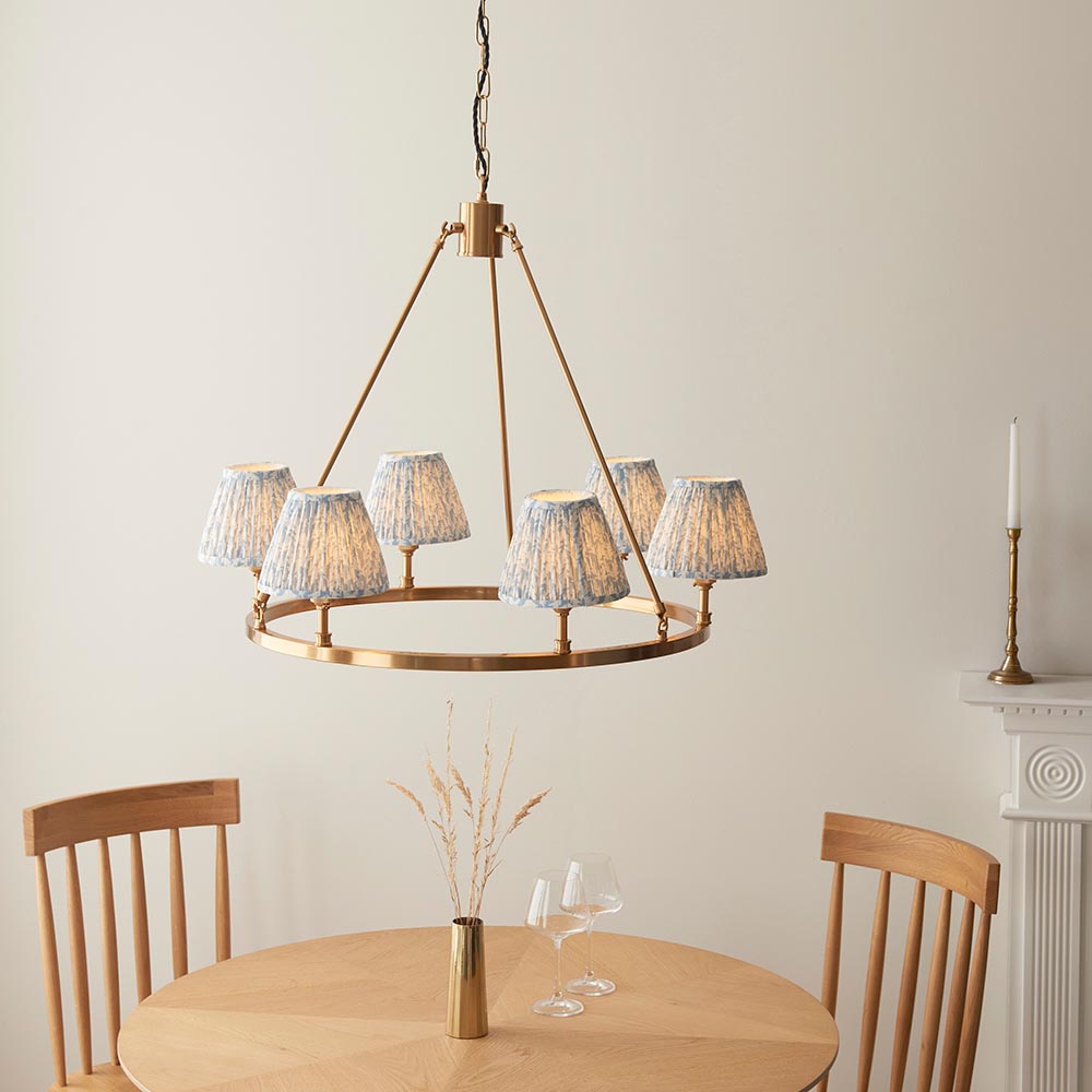 Chester & Leaf 16cm Shell bay blue shade - Comet Lighting