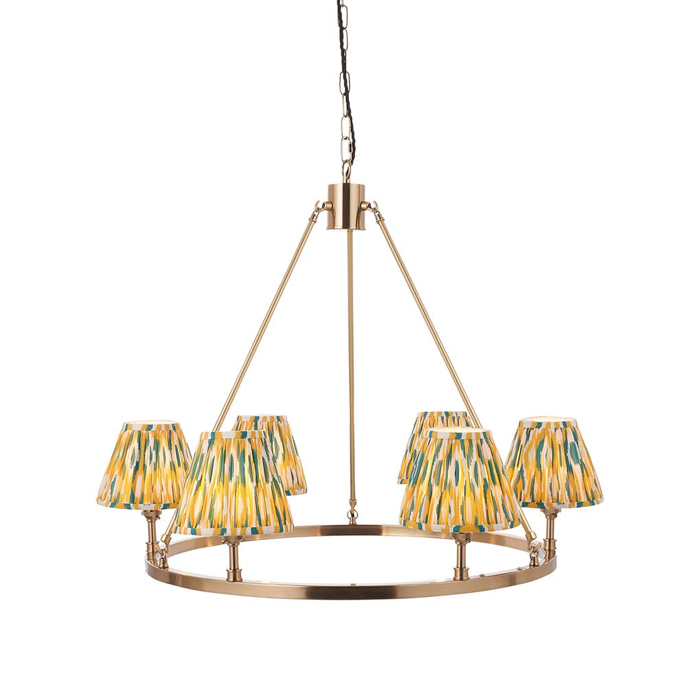 Chester & Ikat 16cm Yellow & jade shade - Comet Lighting