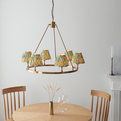 Chester & Ikat 16cm Yellow & jade shade - Comet Lighting