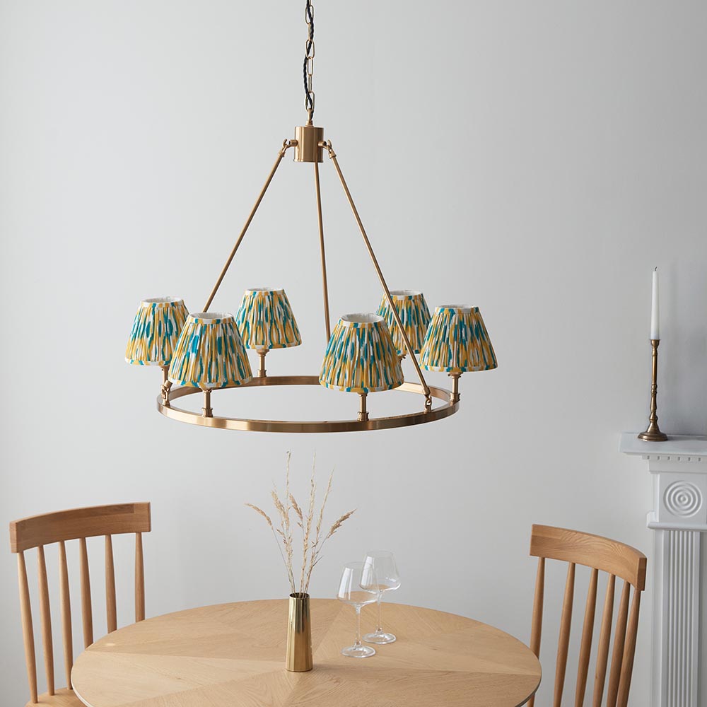 Chester & Ikat 16cm Yellow & jade shade - Comet Lighting