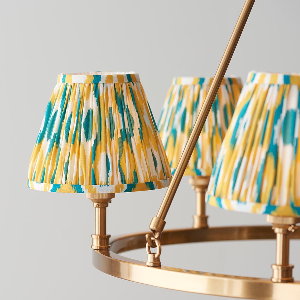 Chester & Ikat 16cm Yellow & jade shade - Comet Lighting