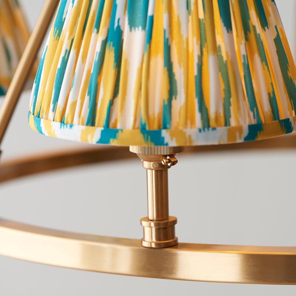 Chester & Ikat 16cm Yellow & jade shade - Comet Lighting