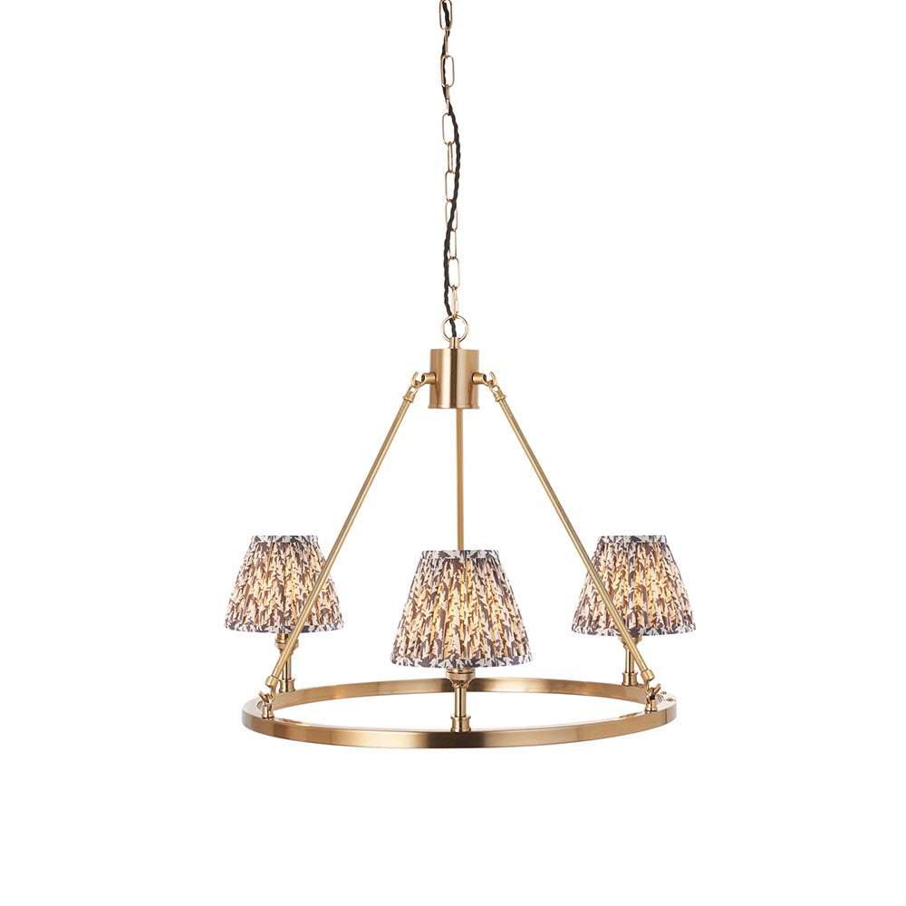 Chester & Leaf 16cm Pearl grey shade Chandelier - Comet Lighting