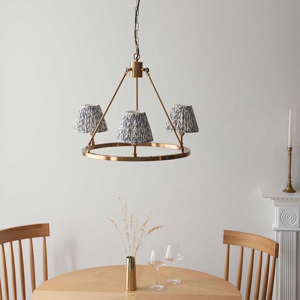 Chester & Leaf 16cm Pearl grey shade Chandelier - Comet Lighting