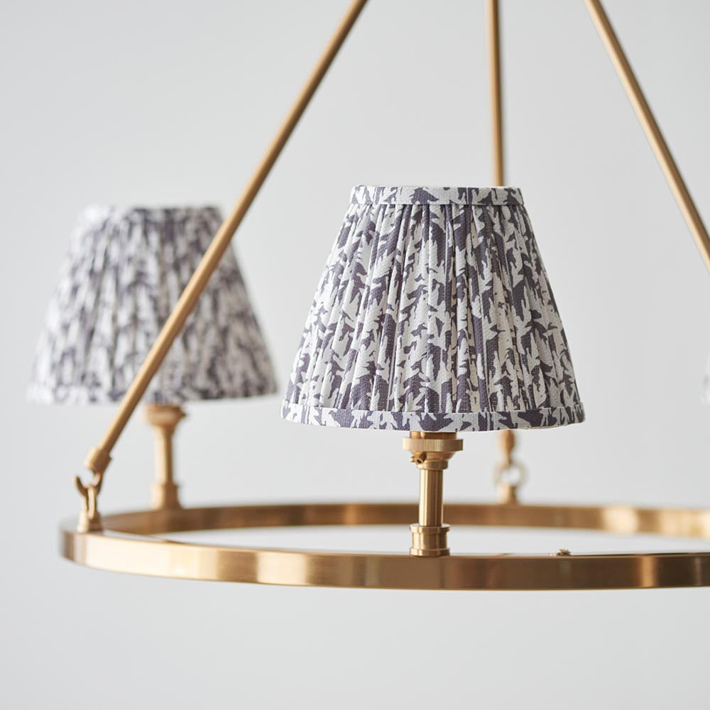 Chester & Leaf 16cm Pearl grey shade Chandelier - Comet Lighting