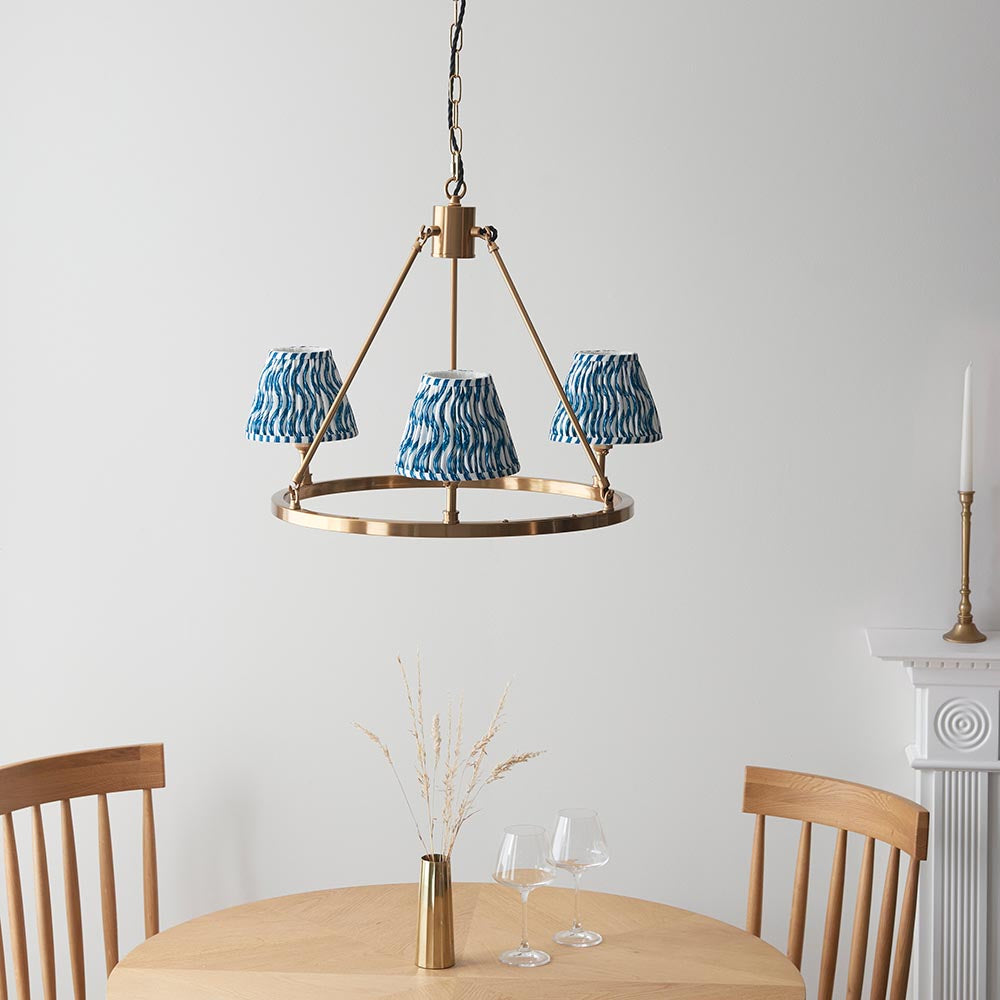 Chester & Ripple 16cm Marlin blue shade Chandelier - Comet Lighting