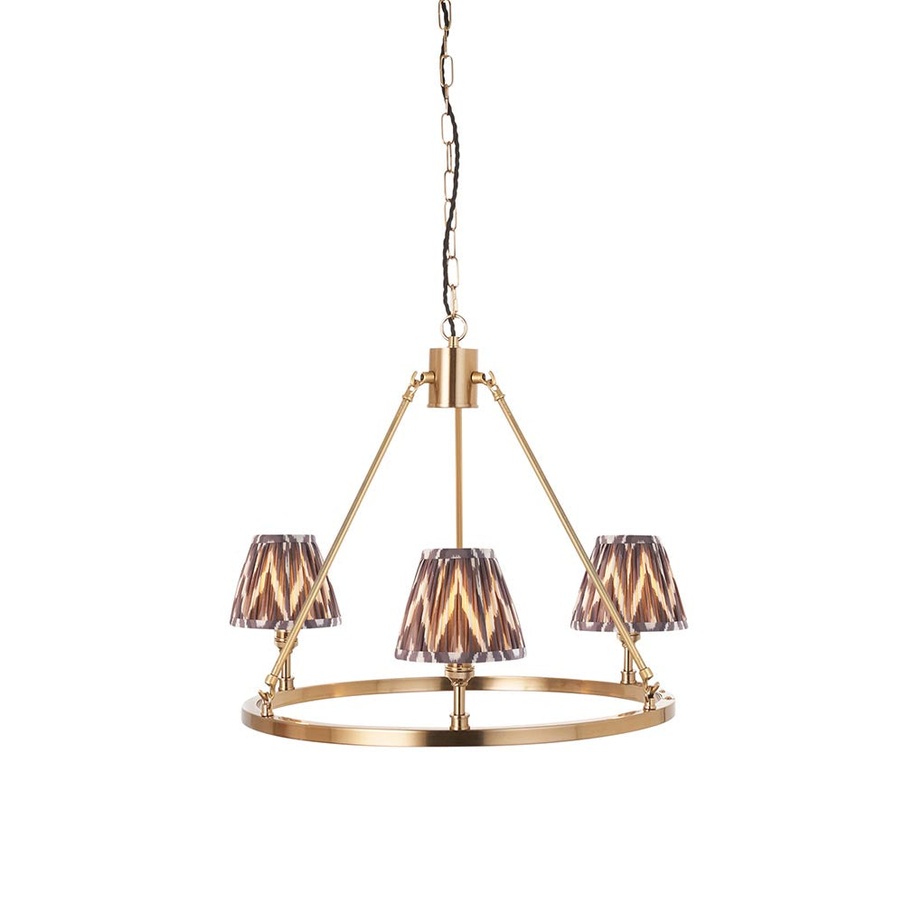 Chester & Zigzag 16cm Pearl grey shade Chandelier - Comet Lighting