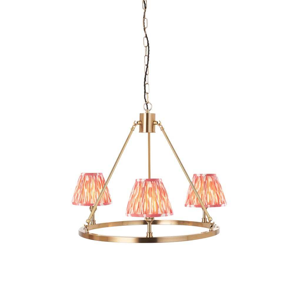 Chester & Ikat 16cm Coral pink shade Chandelier - Comet Lighting