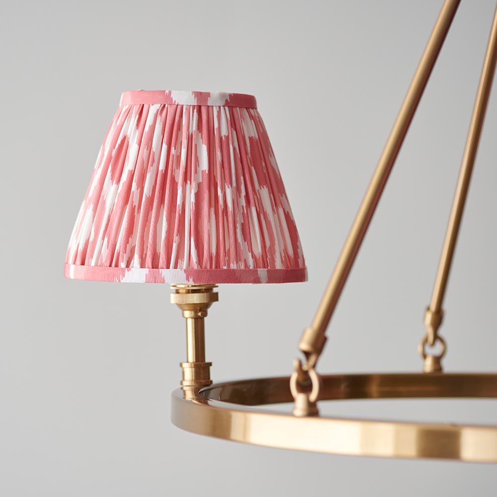 Chester & Ikat 16cm Coral pink shade Chandelier - Comet Lighting