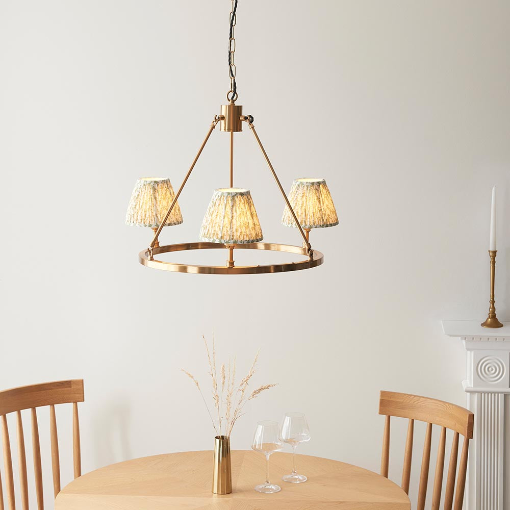 Chester & Leaf 16cm Herb garden green shade Chandelier - Comet Lighting