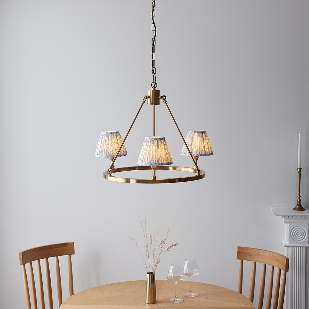 Chester & Leaf 16cm Shell bay blue shade Chandelier - Comet Lighting