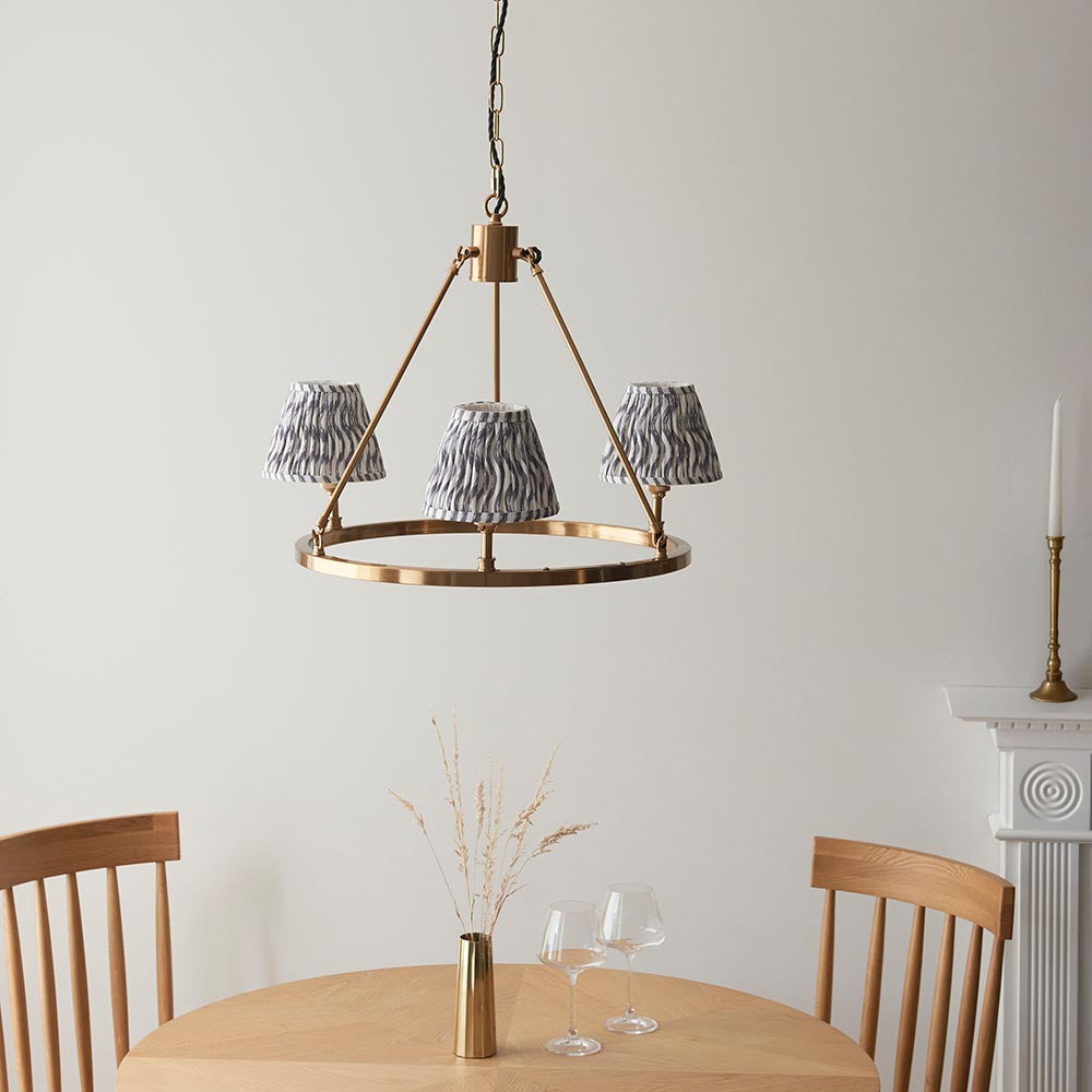 Chester & Ripple 16cm Pearl grey shade Chandelier - Comet Lighting