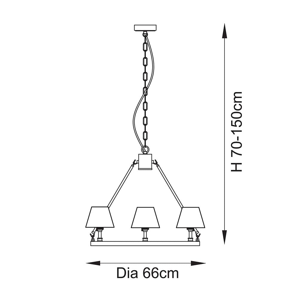 Chester & Ripple 16cm Pearl grey shade Chandelier - Comet Lighting