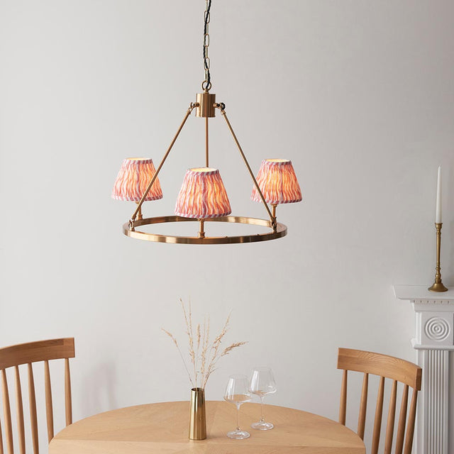 Chester & Ripple 16cm Coral pink shade Chandelier - Comet Lighting