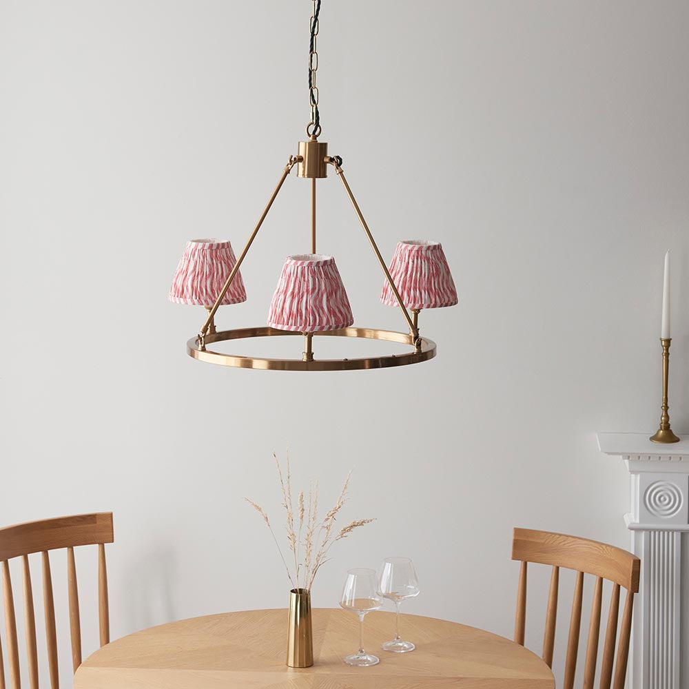 Chester & Ripple 16cm Coral pink shade Chandelier - Comet Lighting